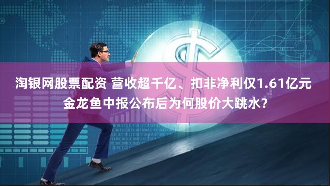 淘银网股票配资 营收超千亿、扣非净利仅1.61亿元 金龙鱼中报公布后为何股价大跳水？