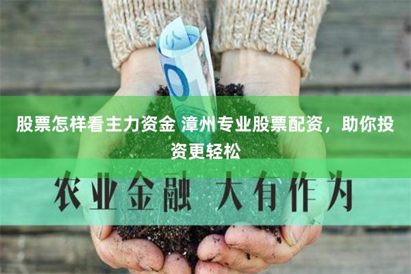 股票怎样看主力资金 漳州专业股票配资，助你投资更轻松